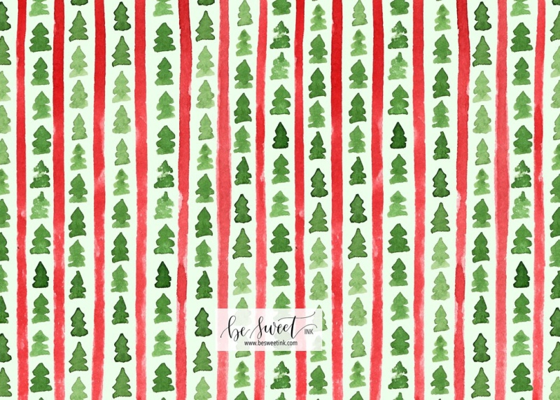 Christmas-Tree-Striped-Background