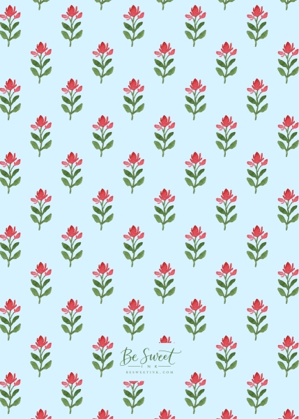red-flower-pattern-blue-background