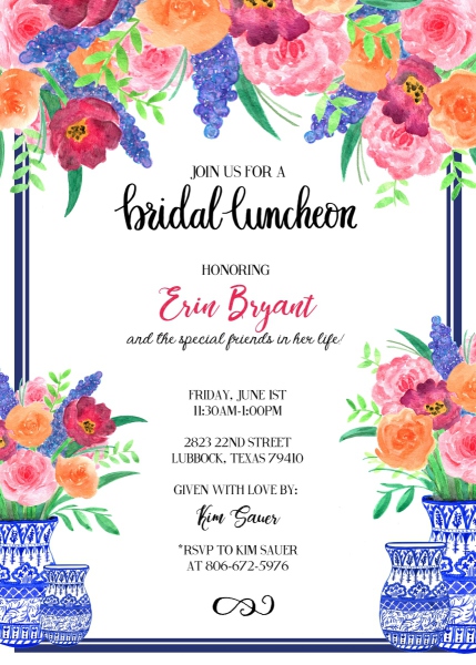 Bridal luncheon invitation
