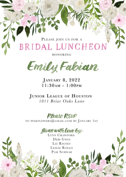 bridal luncheon invitation