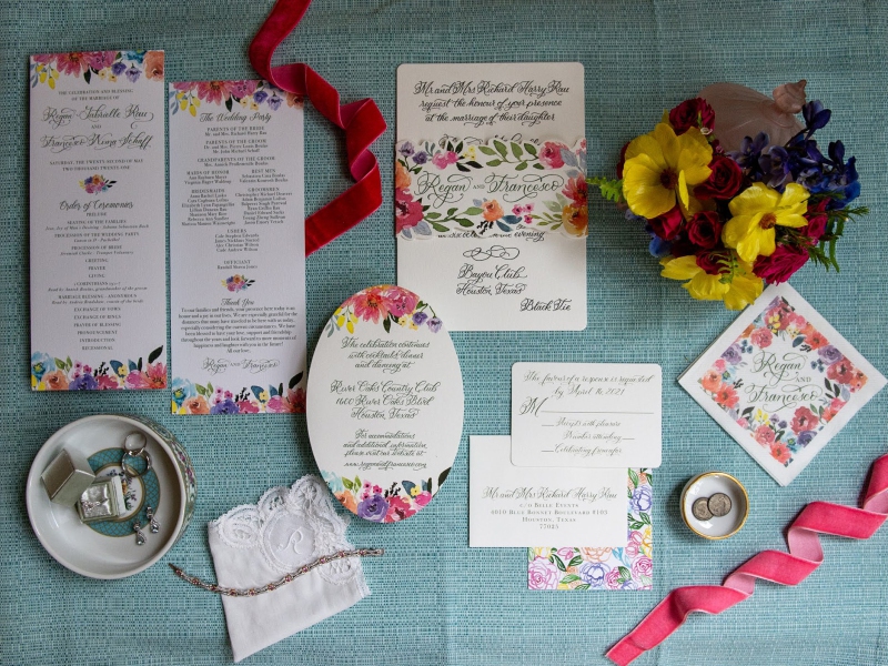 wedding invitation and attendee list
