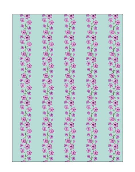 rows of purple flowers on a light blue background