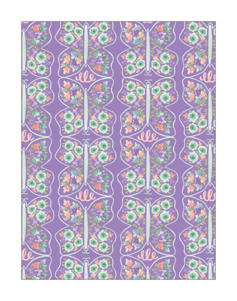 floral butterfly on a purple background